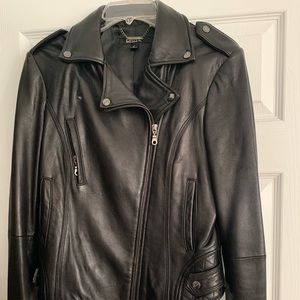 DKNY leather jacket- black Size small